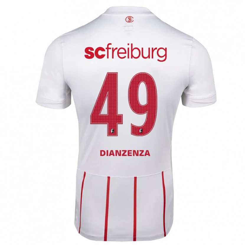 DanxenキッズChrisdy Dianzenza#49ホワイト レッド イエローアウェイシャツ2026/27ジャージーユニフォーム