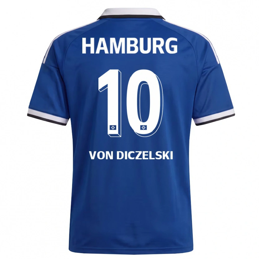 DanxenキッズJannes Von Diczelski#10ホワイト ブルーアウェイシャツ2026/27ジャージーユニフォーム
