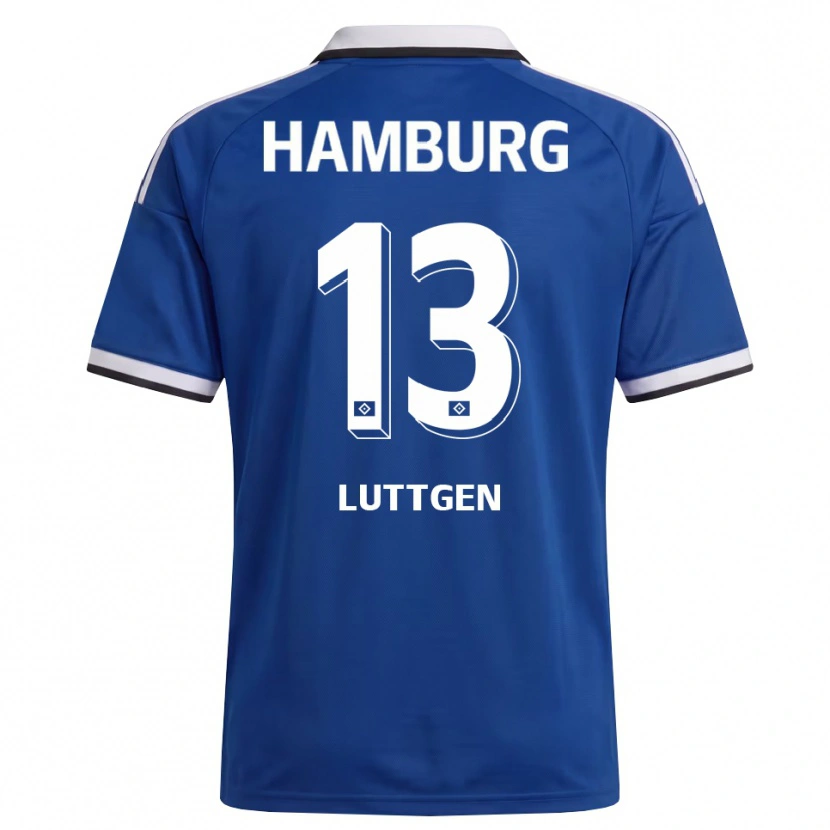 DanxenキッズLasse Lüttgen#13ホワイト ブルーアウェイシャツ2026/27ジャージーユニフォーム
