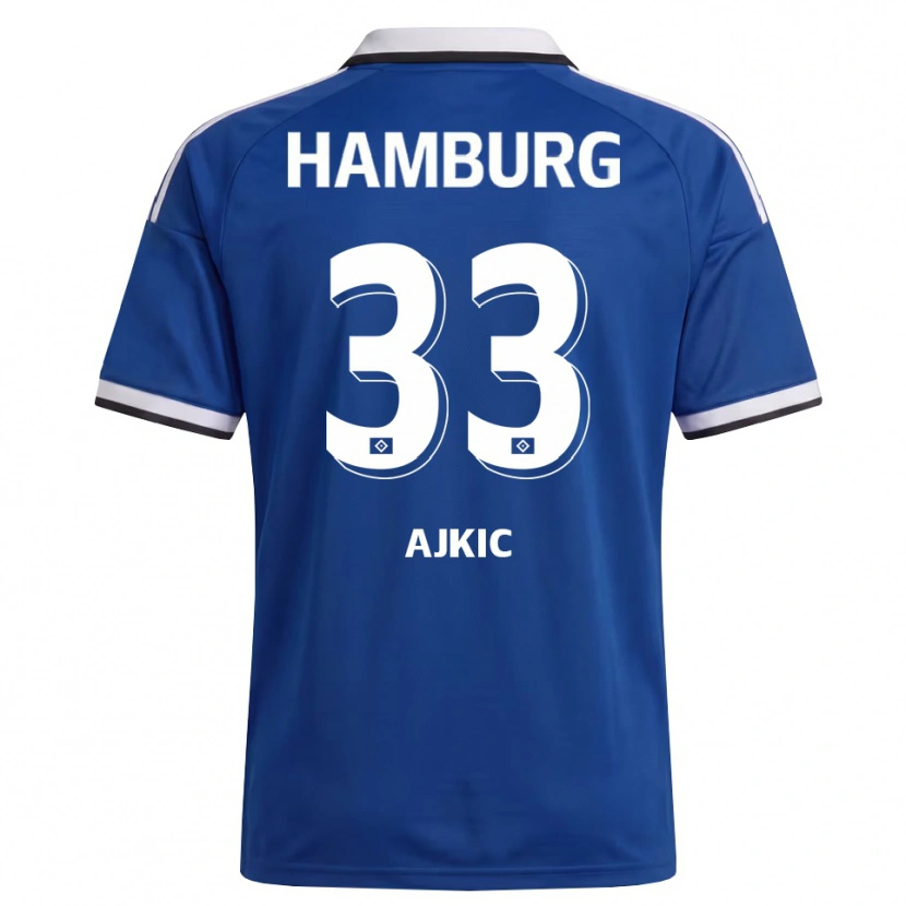 DanxenキッズSelim Ajkic#33ホワイト ブルーアウェイシャツ2026/27ジャージーユニフォーム