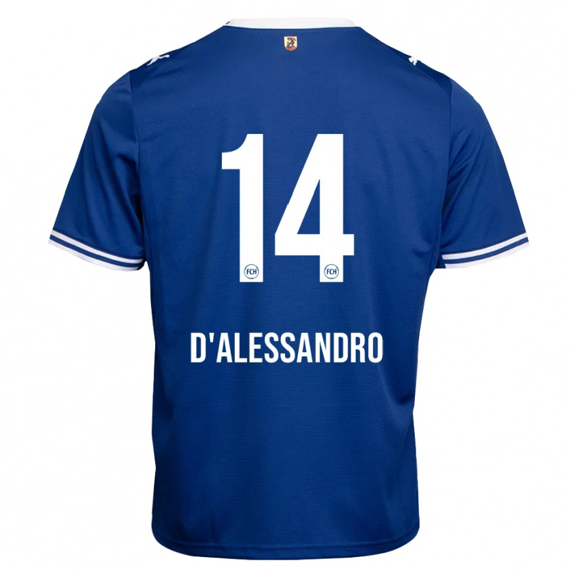 DanxenキッズAldo D'alessandro#14ロイヤルブルー ホワイトアウェイシャツ2026/27ジャージーユニフォーム