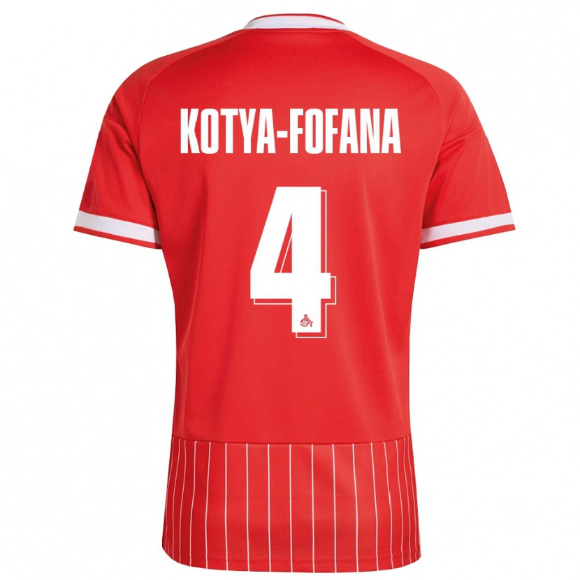 DanxenキッズAssad Kotya-Fofana#4レッド ホワイト グリーンアウェイシャツ2026/27ジャージーユニフォーム