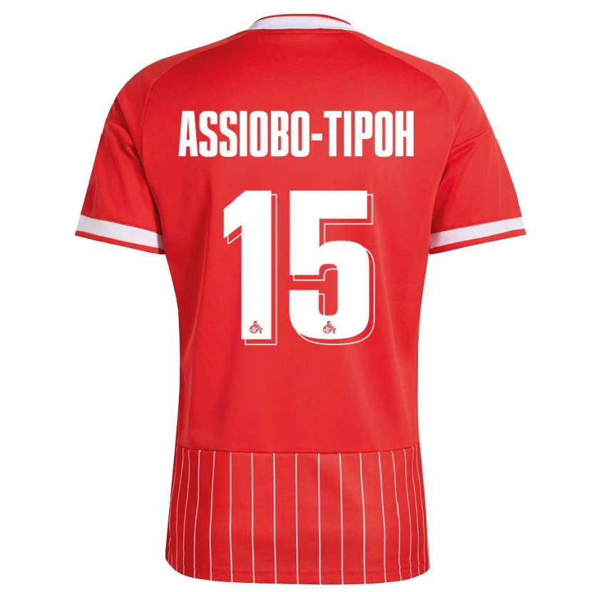 DanxenキッズElfried Assiobo-Tipoh#15レッド ホワイト グリーンアウェイシャツ2026/27ジャージーユニフォーム