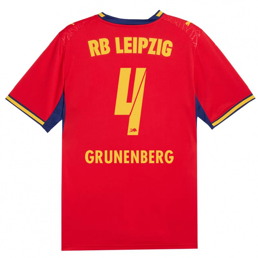 DanxenキッズRucy Grunenberg#4レッド イエロー ロイヤルブルーアウェイシャツ2026/27ジャージーユニフォーム