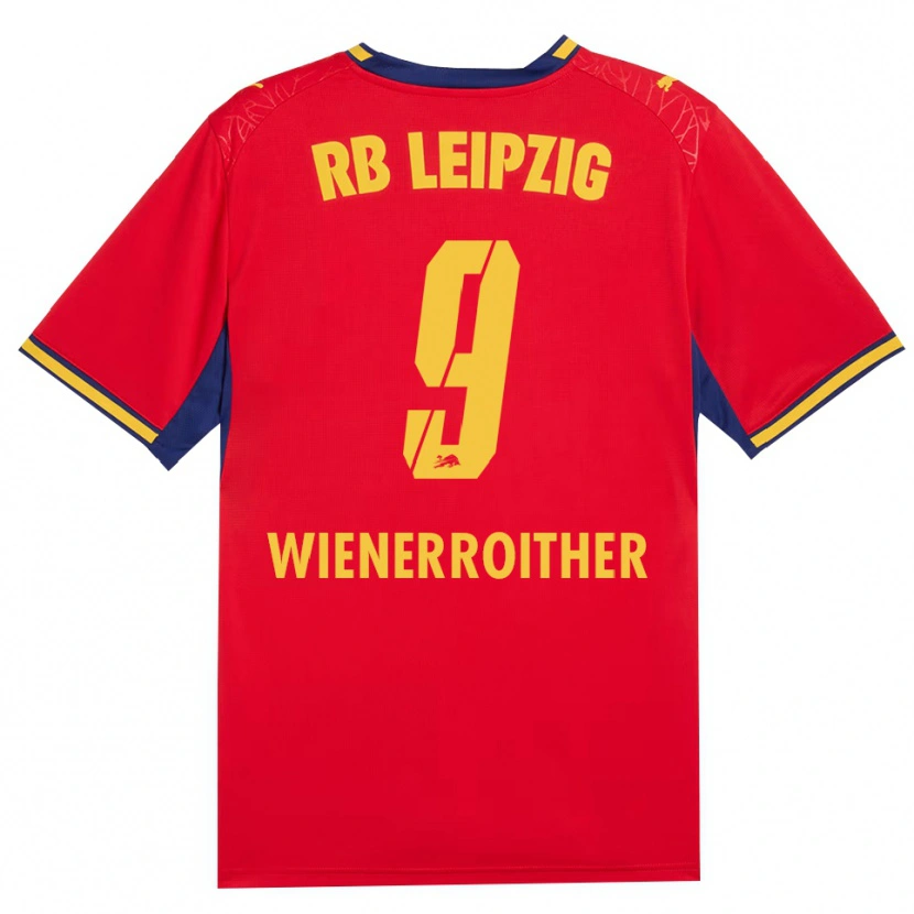 DanxenキッズKatja Wienerroither#9レッド イエロー ロイヤルブルーアウェイシャツ2026/27ジャージーユニフォーム