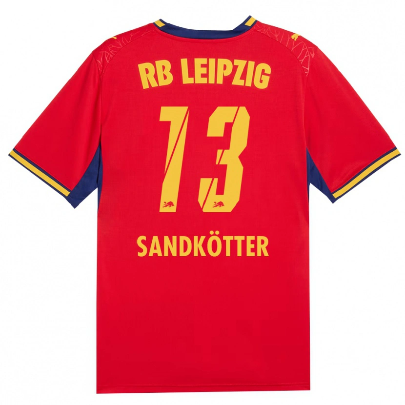 DanxenキッズConstantin Sandkötter#13レッド イエロー ロイヤルブルーアウェイシャツ2026/27ジャージーユニフォーム