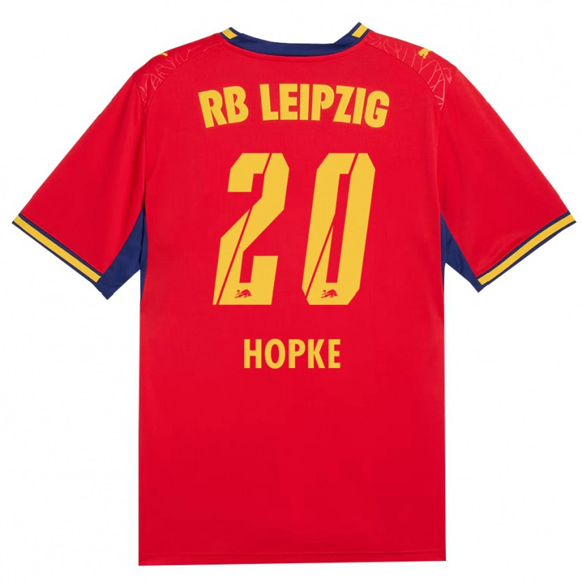 DanxenキッズHannes Hopke#20レッド イエロー ロイヤルブルーアウェイシャツ2026/27ジャージーユニフォーム