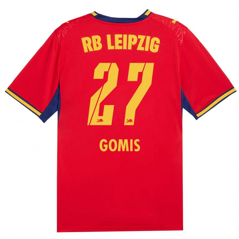 DanxenキッズTidiam Gomis#27レッド イエロー ロイヤルブルーアウェイシャツ2026/27ジャージーユニフォーム