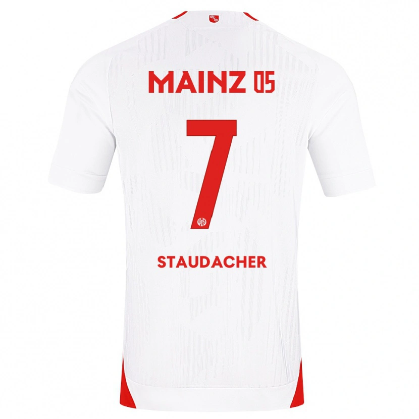 Danxenキッズレオン・スタウダッハー#7ホワイト レッド イエローアウェイシャツ2026/27ジャージーユニフォーム