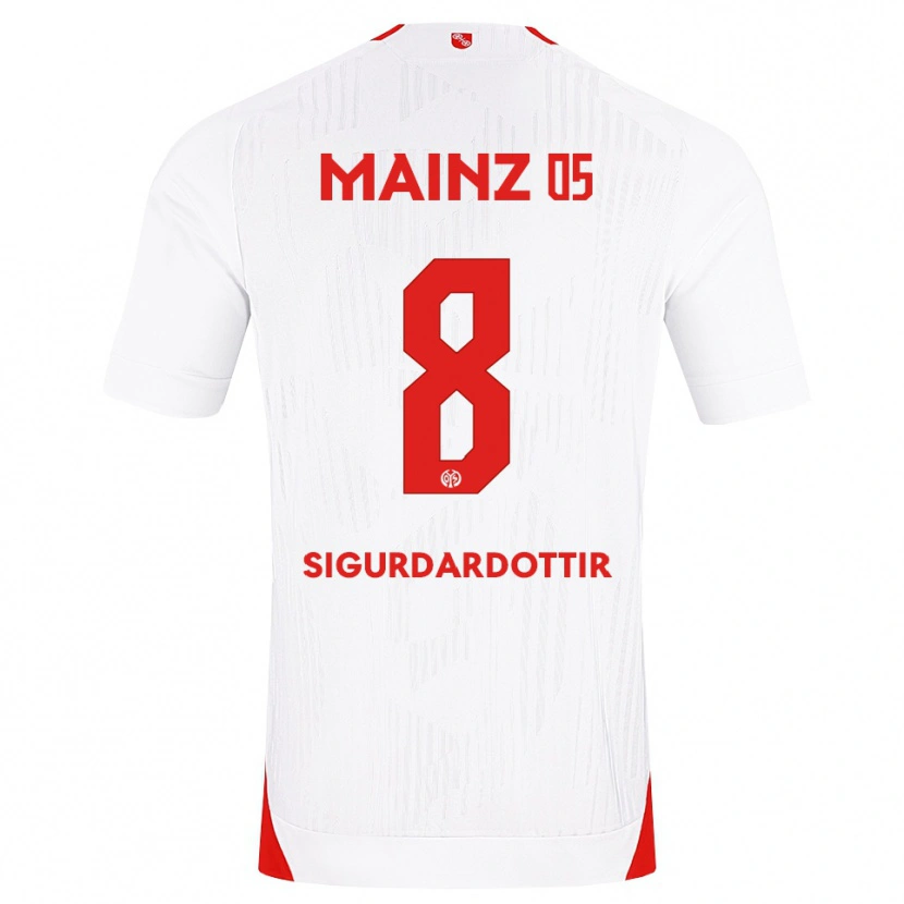 DanxenキッズHeiðrún Sigurðardóttir#8ホワイト レッド イエローアウェイシャツ2026/27ジャージーユニフォーム