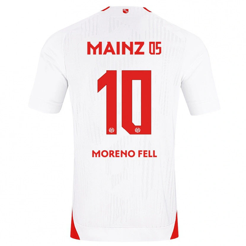 Danxenキッズファビオ・モレノ・フェル#10ホワイト レッド イエローアウェイシャツ2026/27ジャージーユニフォーム
