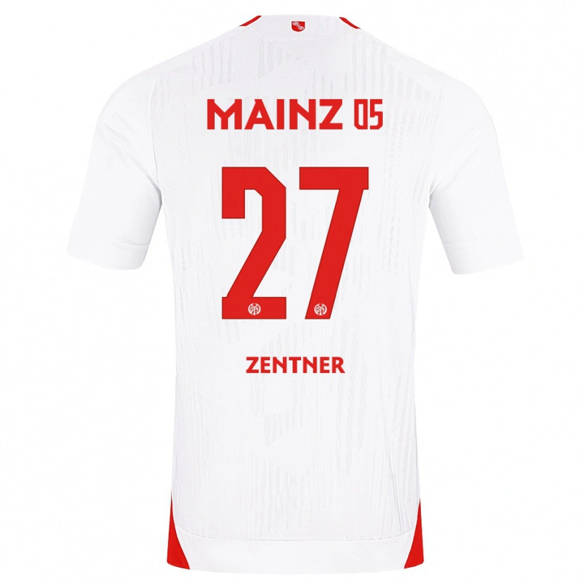 Danxenキッズロビン・ツェントナー#27ホワイト レッド イエローアウェイシャツ2026/27ジャージーユニフォーム