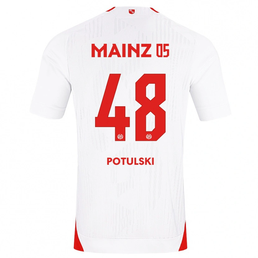 DanxenキッズKacper Potulski#48ホワイト レッド イエローアウェイシャツ2026/27ジャージーユニフォーム