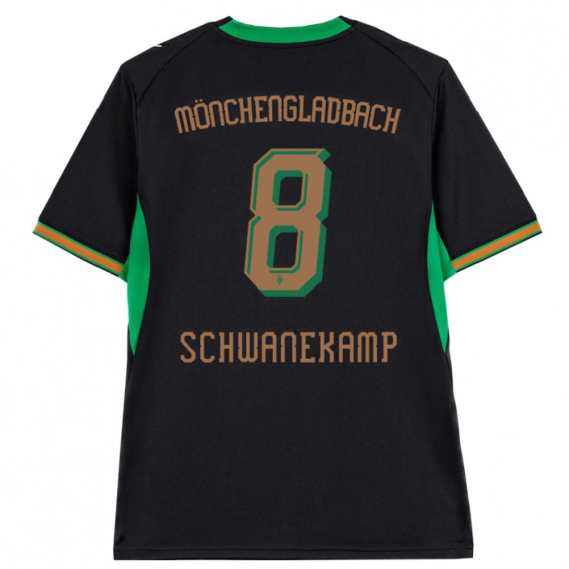 Danxenキッズヤナ・シュヴァネカンプ#8ブラック オレンジ グリーン ブラウンアウェイシャツ2026/27ジャージーユニフォーム