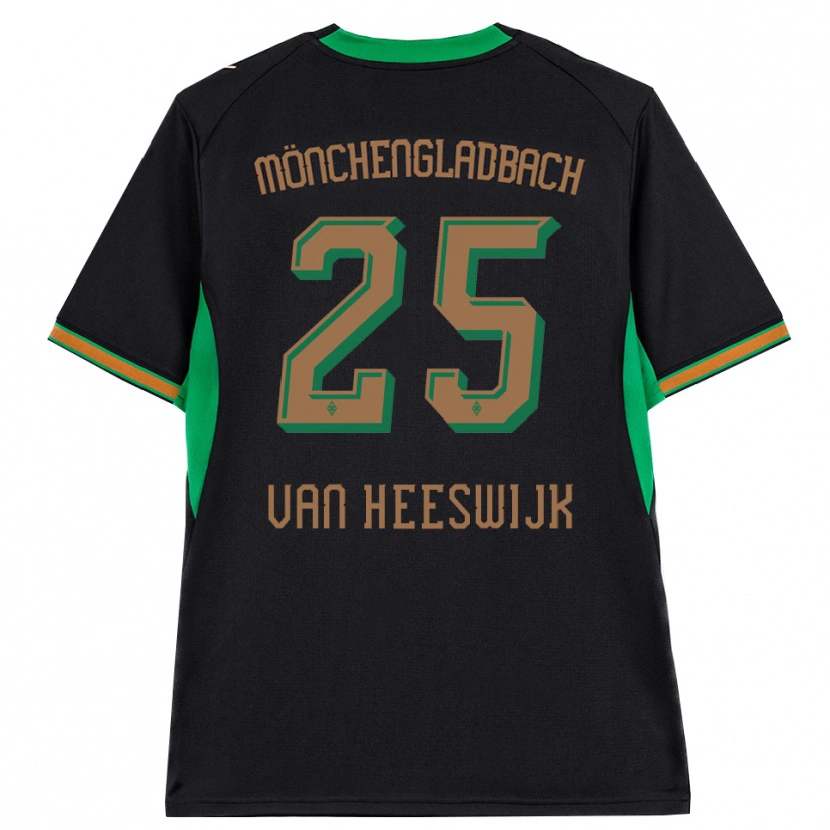 Danxenキッズアンバー・ヴァン・ヒースウェイク#25ブラック オレンジ グリーン ブラウンアウェイシャツ2026/27ジャージーユニフォーム
