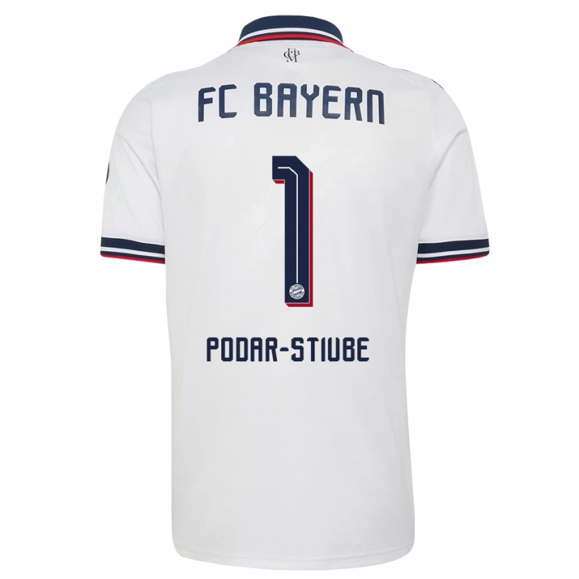 DanxenキッズDavid Podar-Stiube#1ホワイト グレー レッドアウェイシャツ2026/27ジャージーユニフォーム