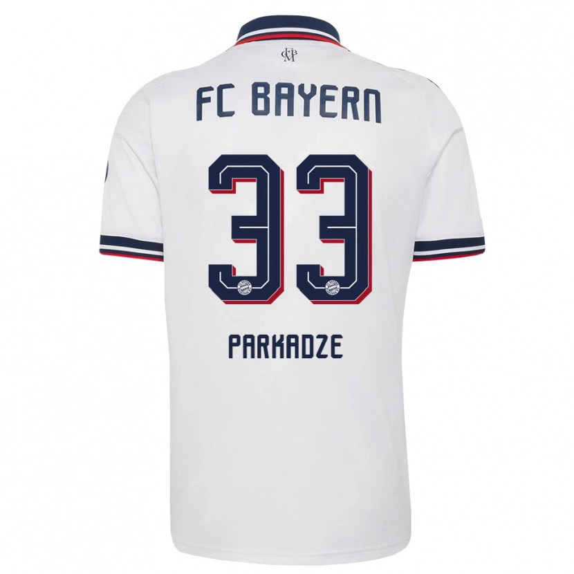 DanxenキッズLuka Parkadze#33ホワイト グレー レッドアウェイシャツ2026/27ジャージーユニフォーム