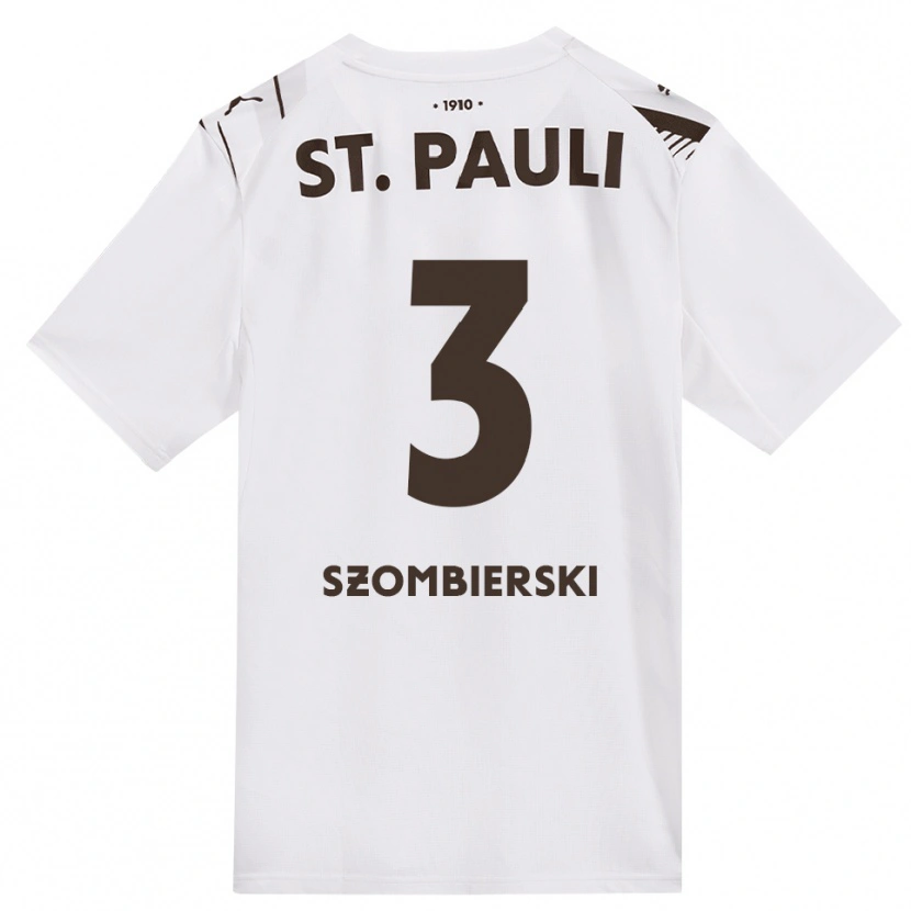 DanxenキッズSebastian Szombierski#3カフェ ホワイト レッドアウェイシャツ2026/27ジャージーユニフォーム