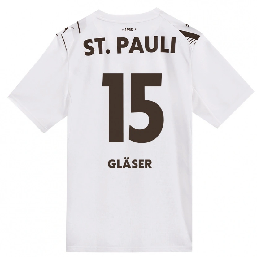 DanxenキッズJulian Gläser#15カフェ ホワイト レッドアウェイシャツ2026/27ジャージーユニフォーム