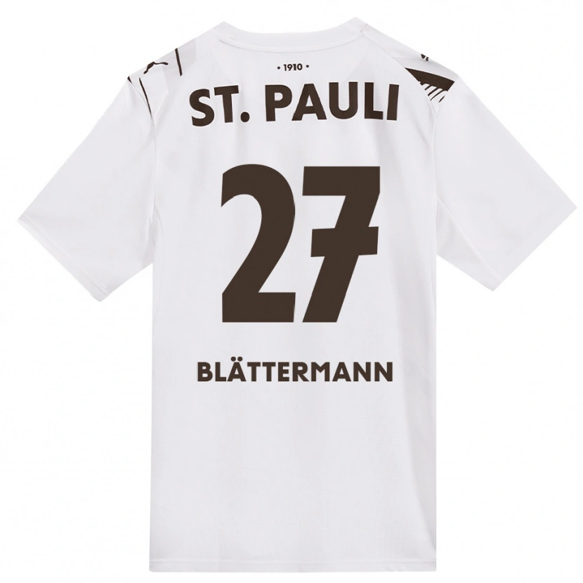 DanxenキッズLevin Blättermann#27カフェ ホワイト レッドアウェイシャツ2026/27ジャージーユニフォーム