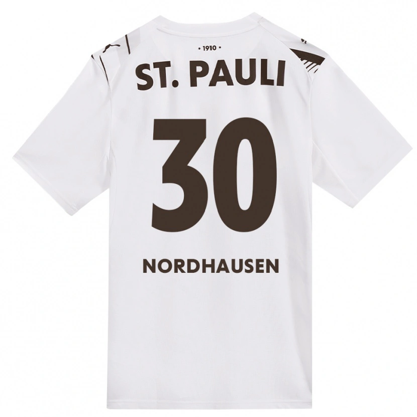 DanxenキッズNeele Nordhausen#30カフェ ホワイト レッドアウェイシャツ2026/27ジャージーユニフォーム