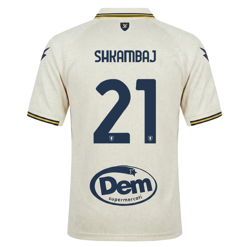 DanxenキッズArdit Shkambaj#21オールドレース イエロー ブラックアウェイシャツ2026/27ジャージーユニフォーム