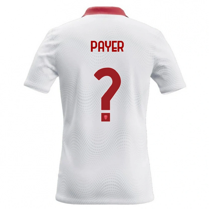 DanxenキッズLeonardo Payer#0白 赤アウェイシャツ2026/27ジャージーユニフォーム