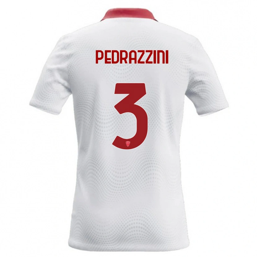 DanxenキッズCarlo Pedrazzini#3白 赤アウェイシャツ2026/27ジャージーユニフォーム