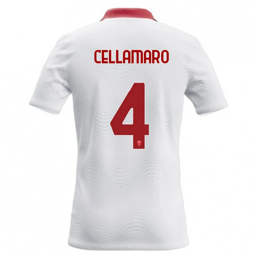 DanxenキッズSimone Cellamaro#4白 赤アウェイシャツ2026/27ジャージーユニフォーム
