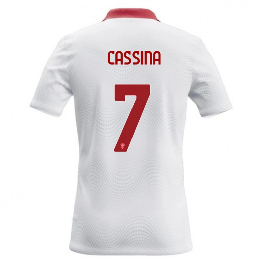 DanxenキッズTommaso Cassina#7白 赤アウェイシャツ2026/27ジャージーユニフォーム