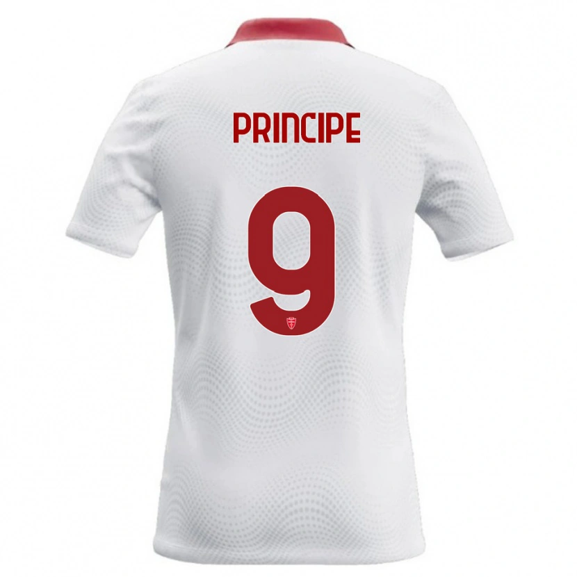 DanxenキッズTommaso Principe#9白 赤アウェイシャツ2026/27ジャージーユニフォーム