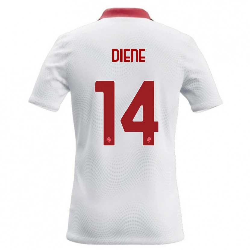 DanxenキッズAbdou Diene#14白 赤アウェイシャツ2026/27ジャージーユニフォーム