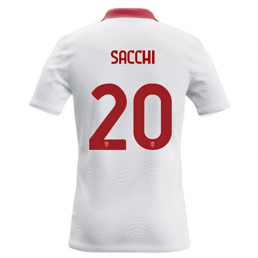 DanxenキッズRiccardo Sacchi#20白 赤アウェイシャツ2026/27ジャージーユニフォーム