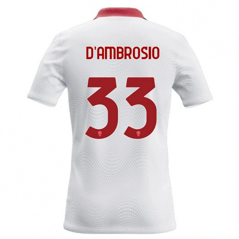 Danxenキッズダニーロ・ダンブロージオ#33白 赤アウェイシャツ2026/27ジャージーユニフォーム