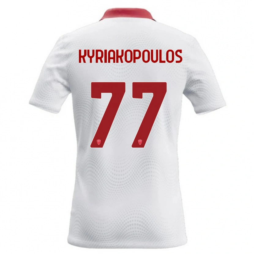 Danxenキッズギオルゴス･キリアコプロス#77白 赤アウェイシャツ2026/27ジャージーユニフォーム