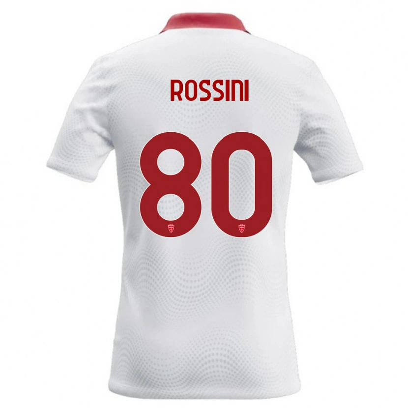 DanxenキッズLuca Rossini#80白 赤アウェイシャツ2026/27ジャージーユニフォーム
