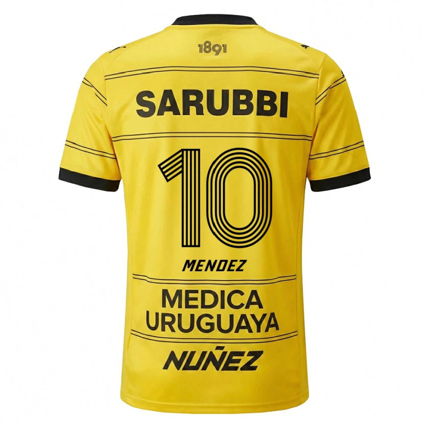 Danxenキッズケビン・メンデス#10黄色 黒アウェイシャツ2026/27ジャージーユニフォーム