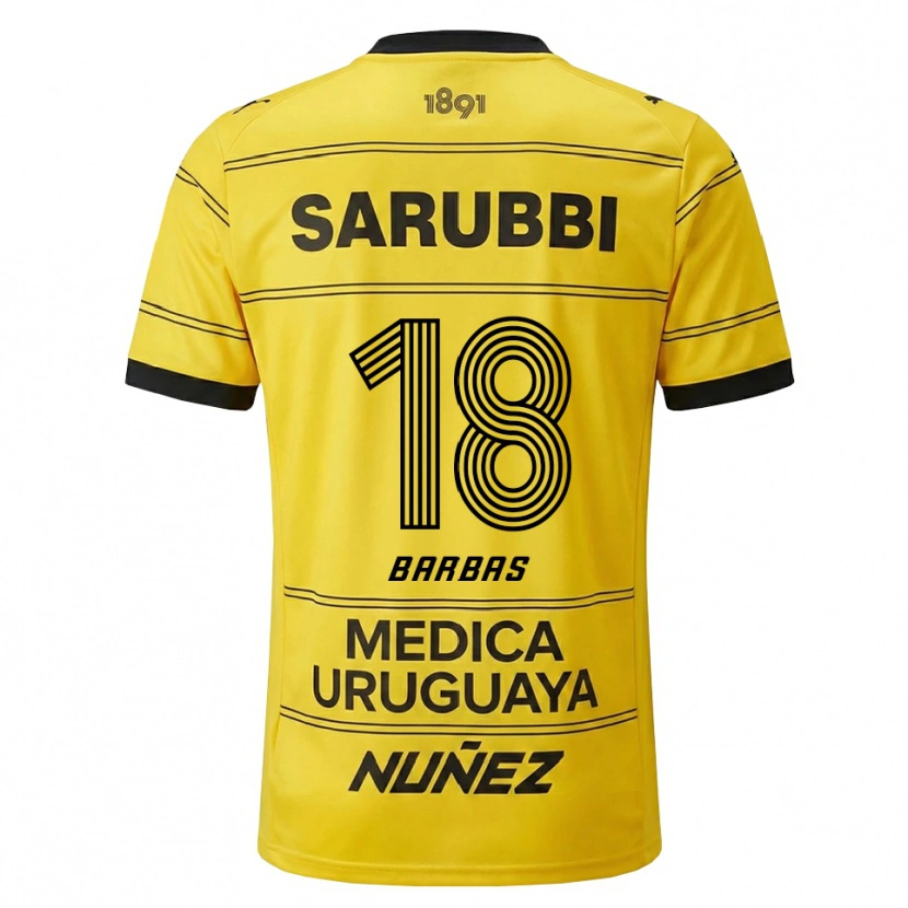 Danxenキッズヘルマン・バルバス・ディアス#18黄色 黒アウェイシャツ2026/27ジャージーユニフォーム