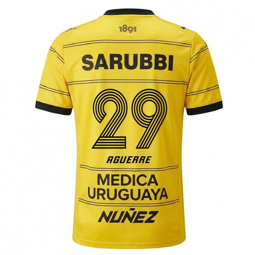 DanxenキッズWashington Aguerre#29黄色 黒アウェイシャツ2026/27ジャージーユニフォーム