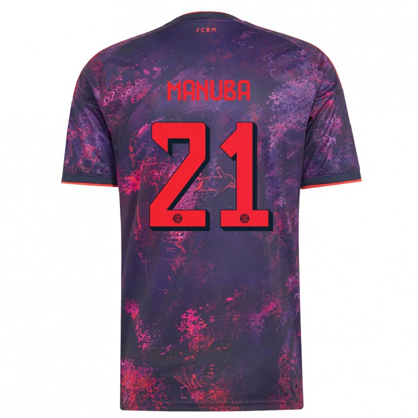 Danxenキッズヴィンセント・マヌバ#21パープル レッドサードユニフォームシャツ2026/27ジャージーユニフォーム