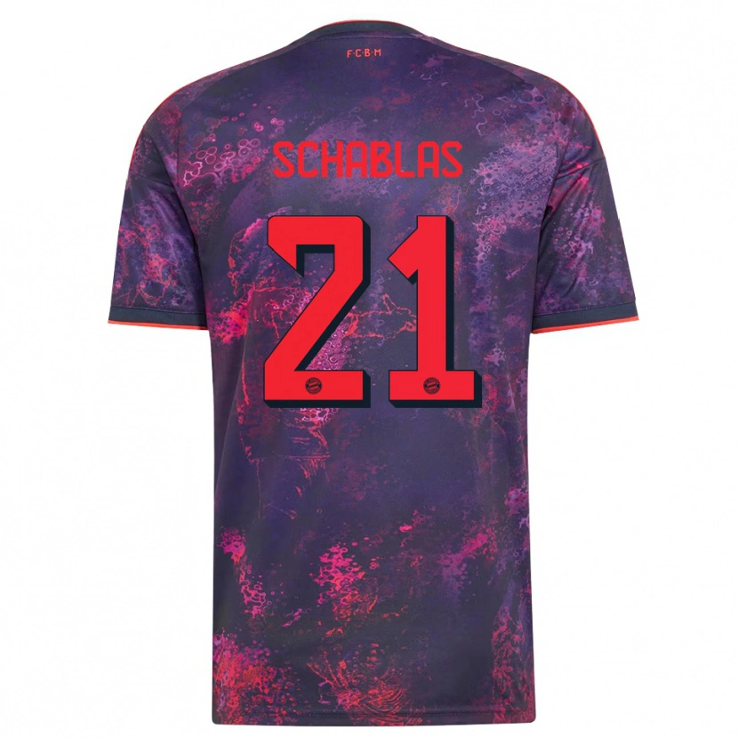 Danxenキッズマッテオ・シャブラス#21パープル レッドサードユニフォームシャツ2026/27ジャージーユニフォーム