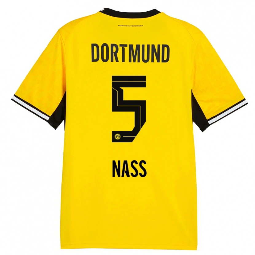 DanxenメンズMaximilian Nass#5イエロー ブラック ホワイトホームシャツ2026/27ジャージーユニフォーム