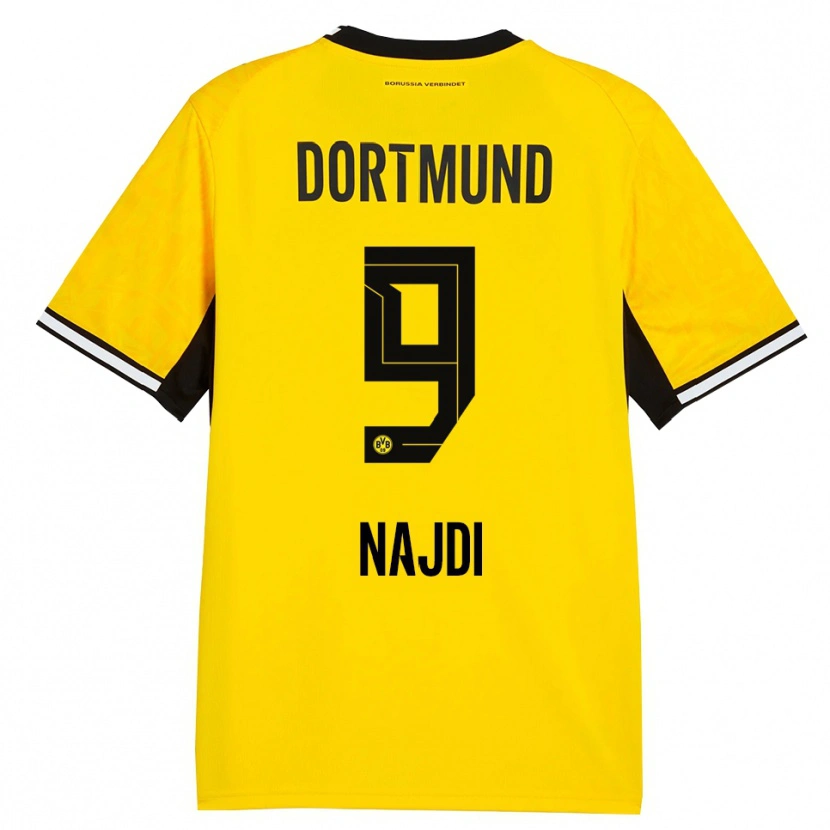 DanxenメンズAhmad Najdi#9イエロー ブラック ホワイトホームシャツ2026/27ジャージーユニフォーム