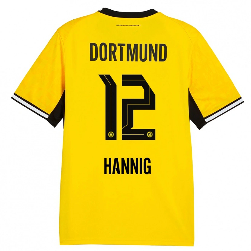 DanxenメンズPaul Hannig#12イエロー ブラック ホワイトホームシャツ2026/27ジャージーユニフォーム