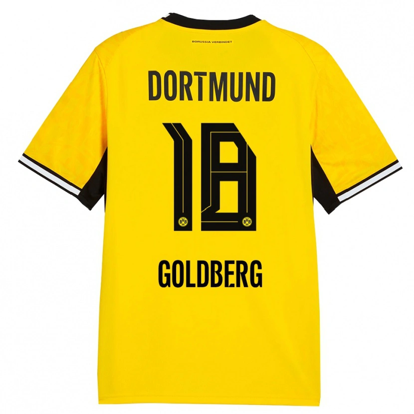 DanxenメンズNiclas Goldberg#18イエロー ブラック ホワイトホームシャツ2026/27ジャージーユニフォーム