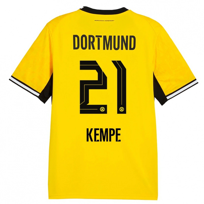 DanxenメンズFrederike Kempe#21イエロー ブラック ホワイトホームシャツ2026/27ジャージーユニフォーム