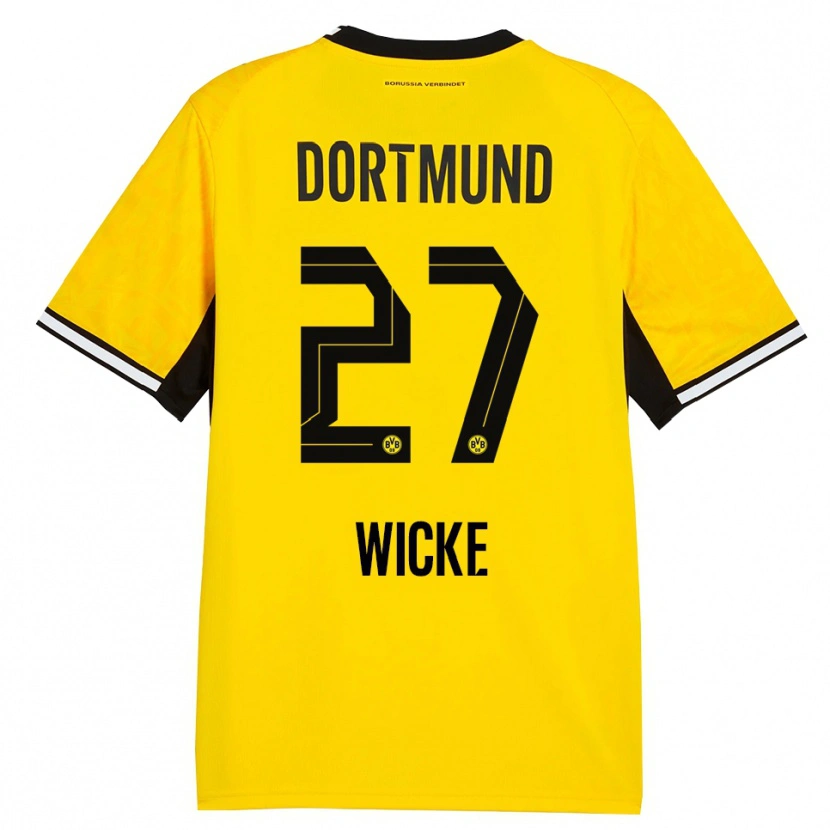 DanxenメンズNova Wicke#27イエロー ブラック ホワイトホームシャツ2026/27ジャージーユニフォーム