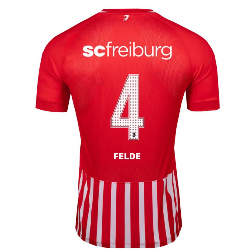 DanxenメンズMeret Felde#4レッド ホワイト ブラックホームシャツ2026/27ジャージーユニフォーム
