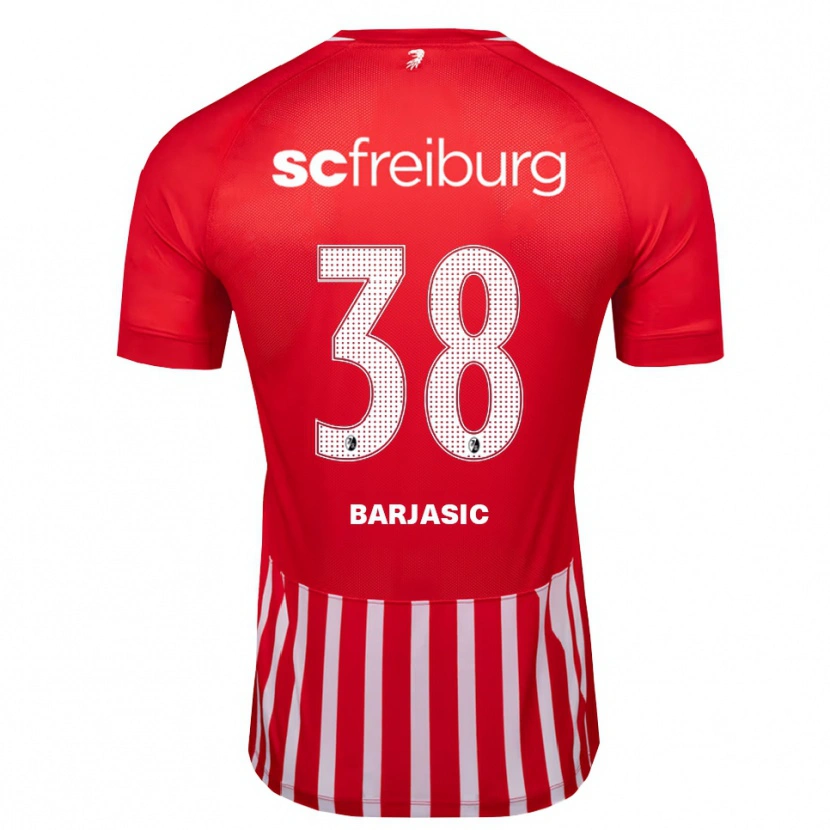DanxenメンズJosip Barjasic#38レッド ホワイト ブラックホームシャツ2026/27ジャージーユニフォーム