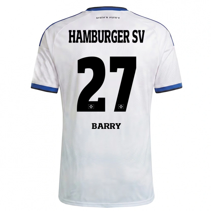 DanxenメンズAlpha Barry#27ホワイト ブラック ブルーホームシャツ2026/27ジャージーユニフォーム